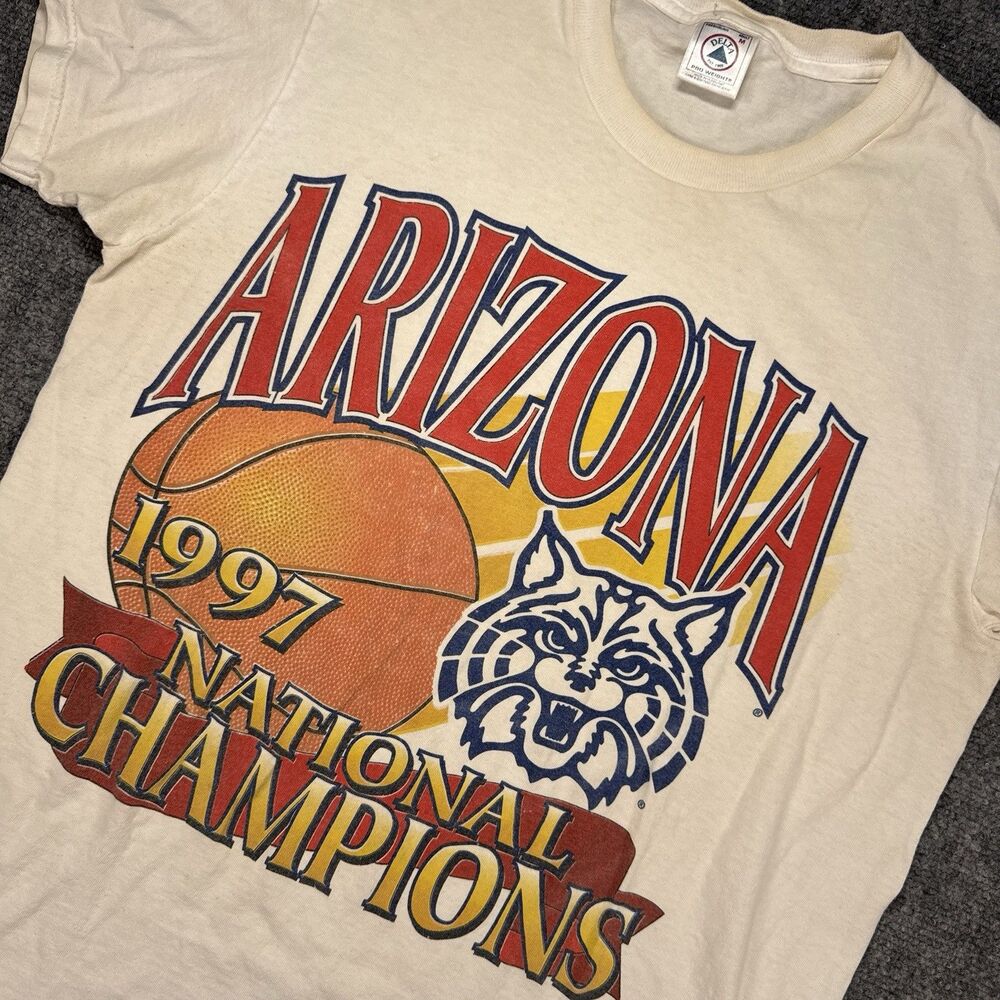 Vintage NCAA Arizona Wildcats 1997 National Champions Shirt - Delta Pro - Medium